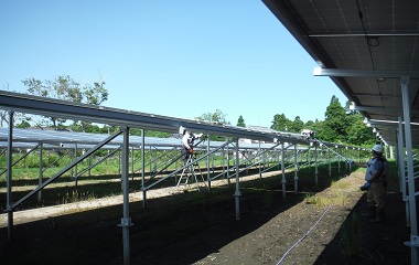 千葉県大網白里市にて太陽光パネル洗浄の施工を実施しました。イメージ